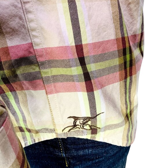 Madda Fella Mens Shirt Button Down Multicolor Plaid Cotton Long Sleeve SIze M - Picture 7 of 13